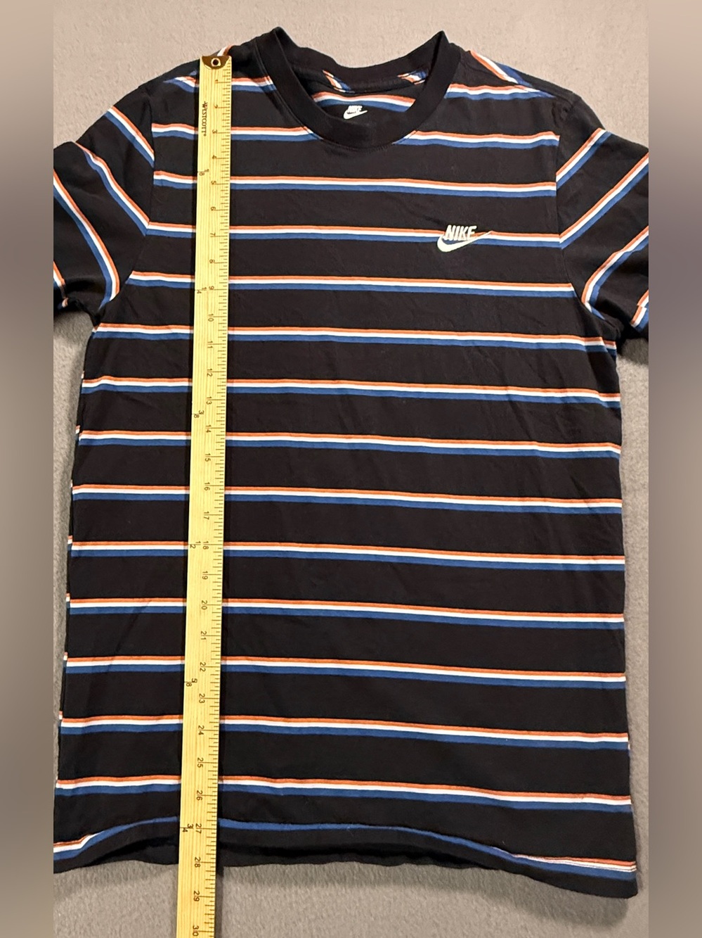 Nike Black Crewneck Tee with Blue and Orange Stripes - Picture 6 of 6
